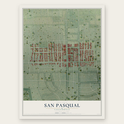 San Pasqual, California map print, the full design