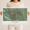 Map of San Ramon, California, 12 x 18 inch unframed archival matte print
