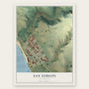 San Simeon, California map print, the full design