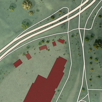 Second close-up of the map of Sand City, California print showing more streets and buildings