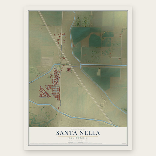 Santa Nella, California map print, the full design