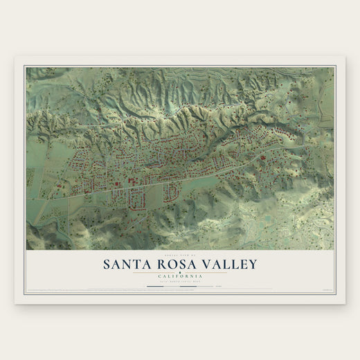Santa Rosa Valley, California map print, the full design