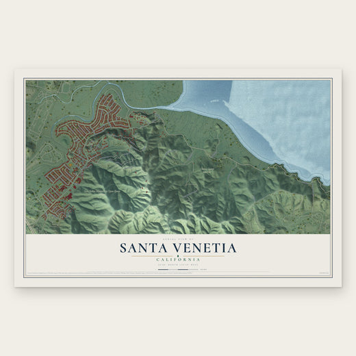 Santa Venetia, California map print, the full design