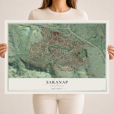 Map of Saranap, California, 18 x 24 inch unframed archival matte print