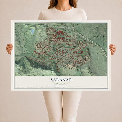 Map of Saranap, California, 24 x 36 inch unframed archival matte print