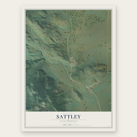 Sattley, California map print, the full design