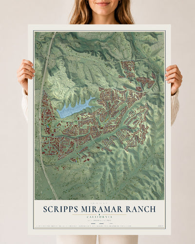 Map of Scripps Miramar Ranch, California, 24 x 36 inch unframed archival matte print