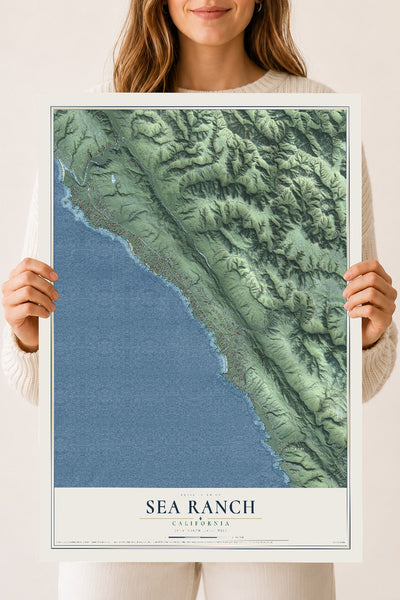 Map of Sea Ranch, California, 18 x 24 inch unframed archival matte print
