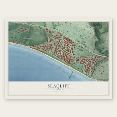 Seacliff, California map print, the full design