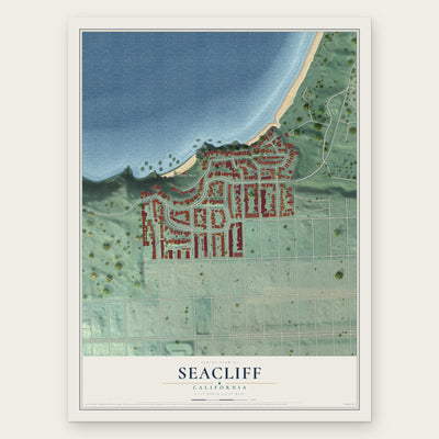 Seacliff, San Francisco, California map print, the full design