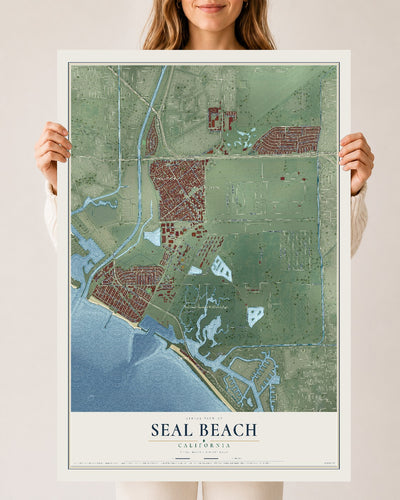 Map of Seal Beach, California, 24 x 36 inch unframed archival matte print