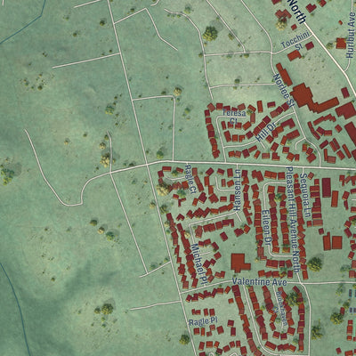 Second close-up of the map of Sebastopol, California print showing more streets and buildings