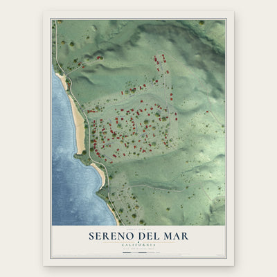 Sereno del Mar, California map print, the full design