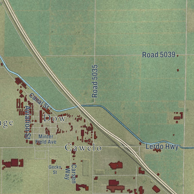 Second close-up of the map of Shafter, California print showing more streets and buildings