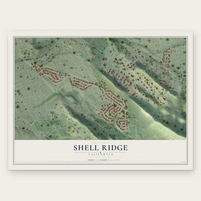 Shell Ridge, California map print, the full design