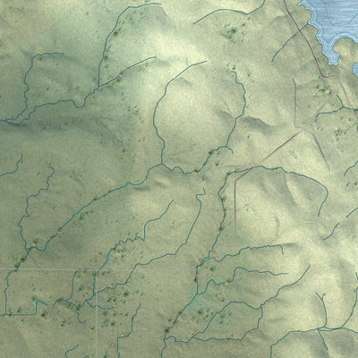 Close-up of the map of Sheridan, California print showing street and building detail