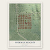 Sherman Heights, California map print, the full design