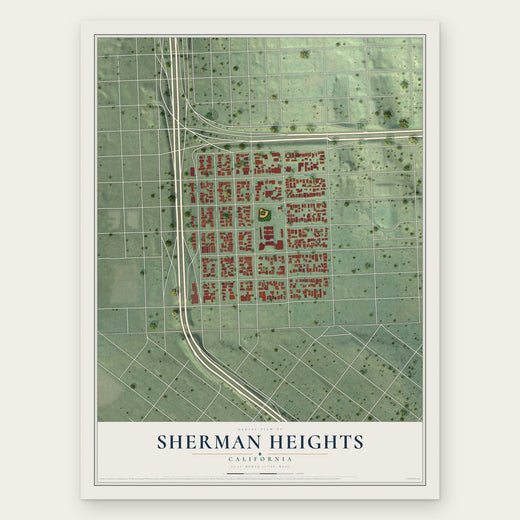 Sherman Heights, California map print, the full design