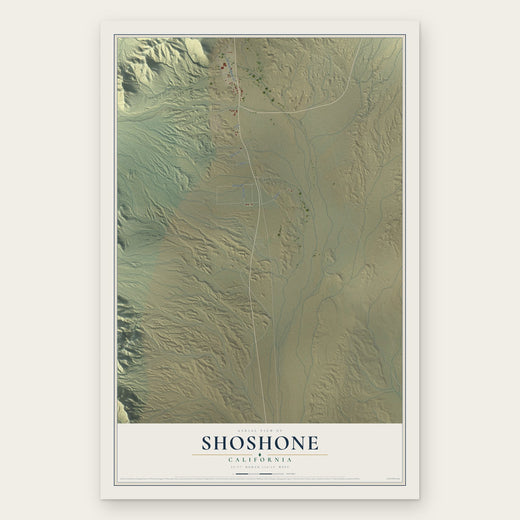 Shoshone, California map print, the full design