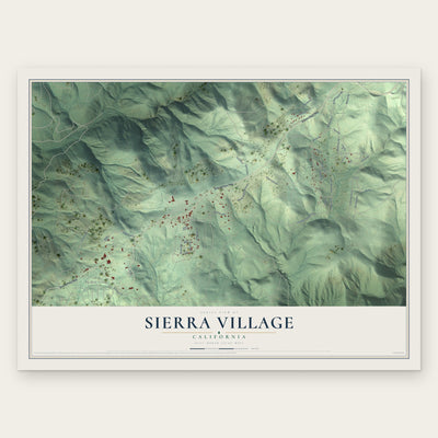 Sierra Village, California map print, the full design