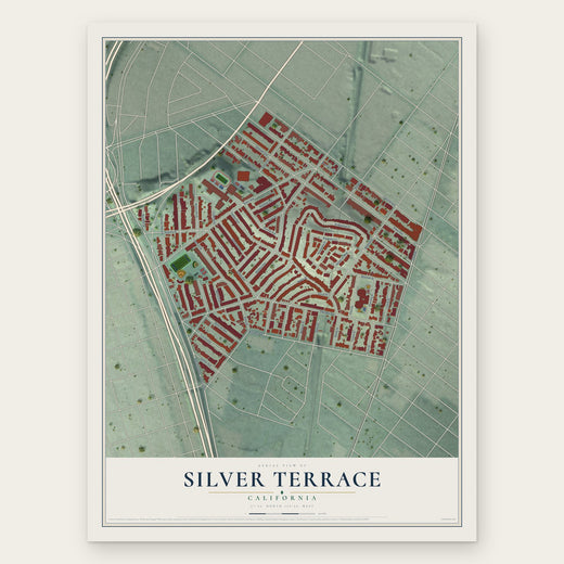 Silver Terrace, California map print, the full design