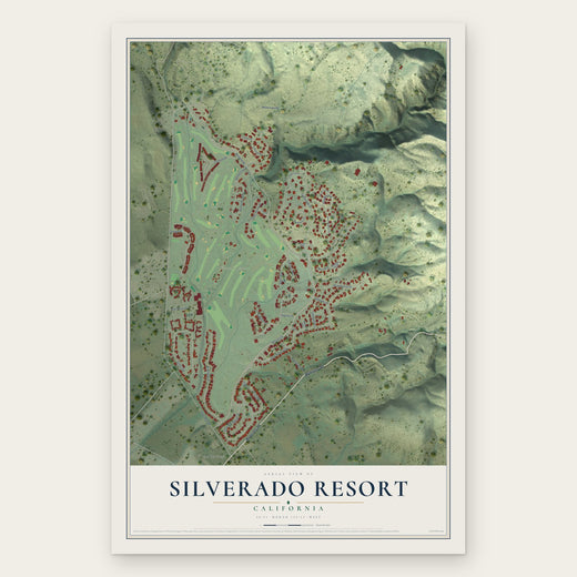 Silverado Resort, California map print, the full design