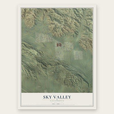Sky Valley, California map print, the full design