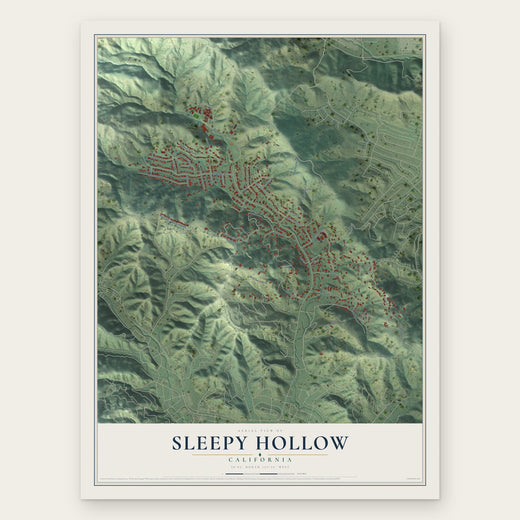 Sleepy Hollow, California map print, the full design
