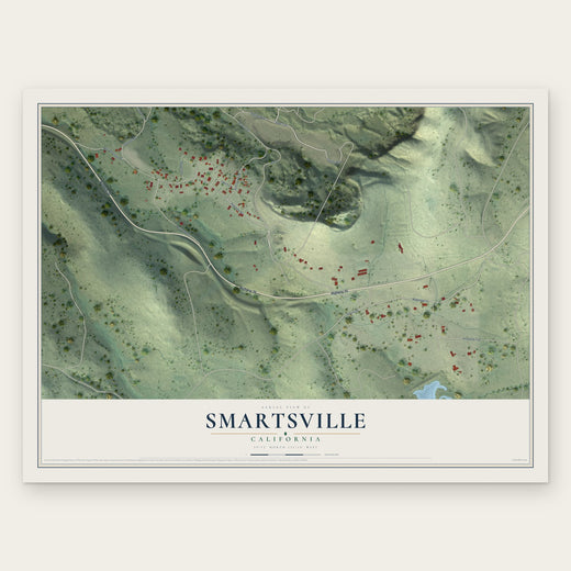 Smartsville, California map print, the full design