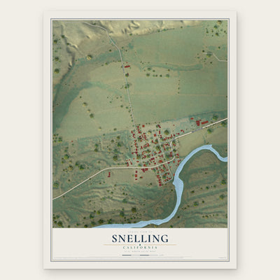 Snelling, California map print, the full design