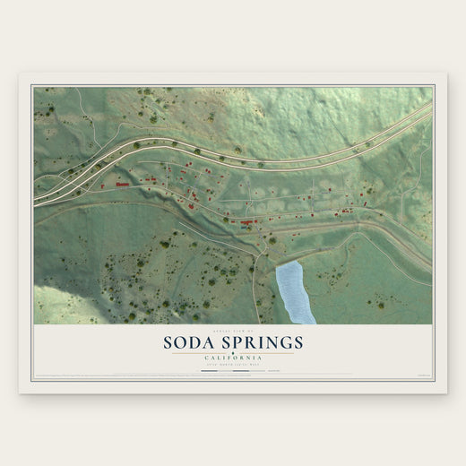 Soda Springs, California map print, the full design