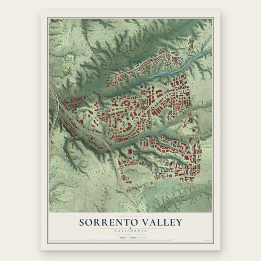 Sorrento Valley, California map print, the full design