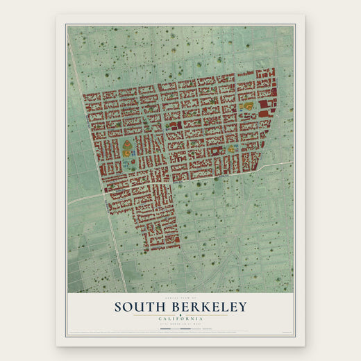 South Berkeley, California map print, the full design