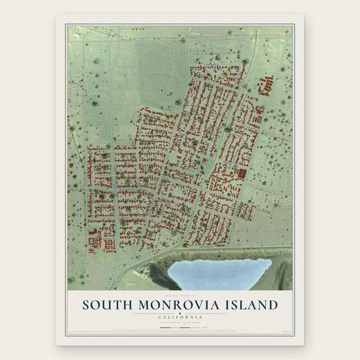 South Monrovia Island, California map print, the full design