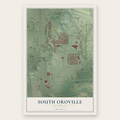 South Oroville, California map print, the full design