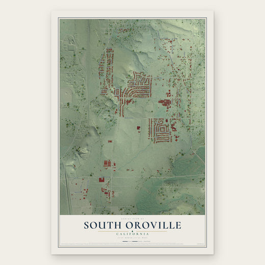 South Oroville, California map print, the full design