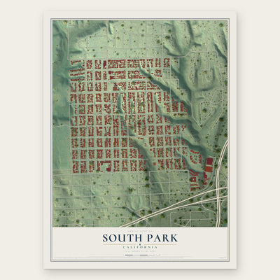 South Park, California map print, the full design