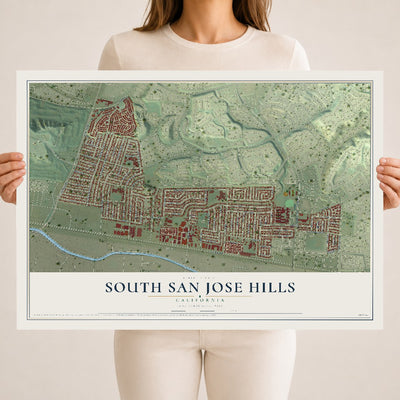 Map of South San Jose Hills, California, 18 x 24 inch unframed archival matte print