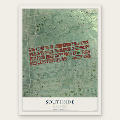 Southside, California map print, the full design