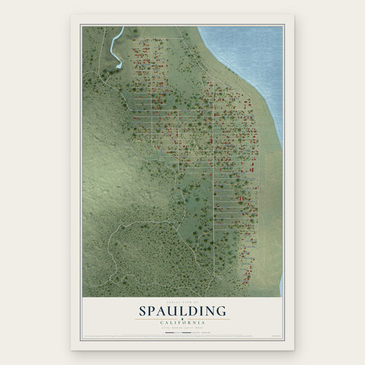 Spaulding, California map print, the full design