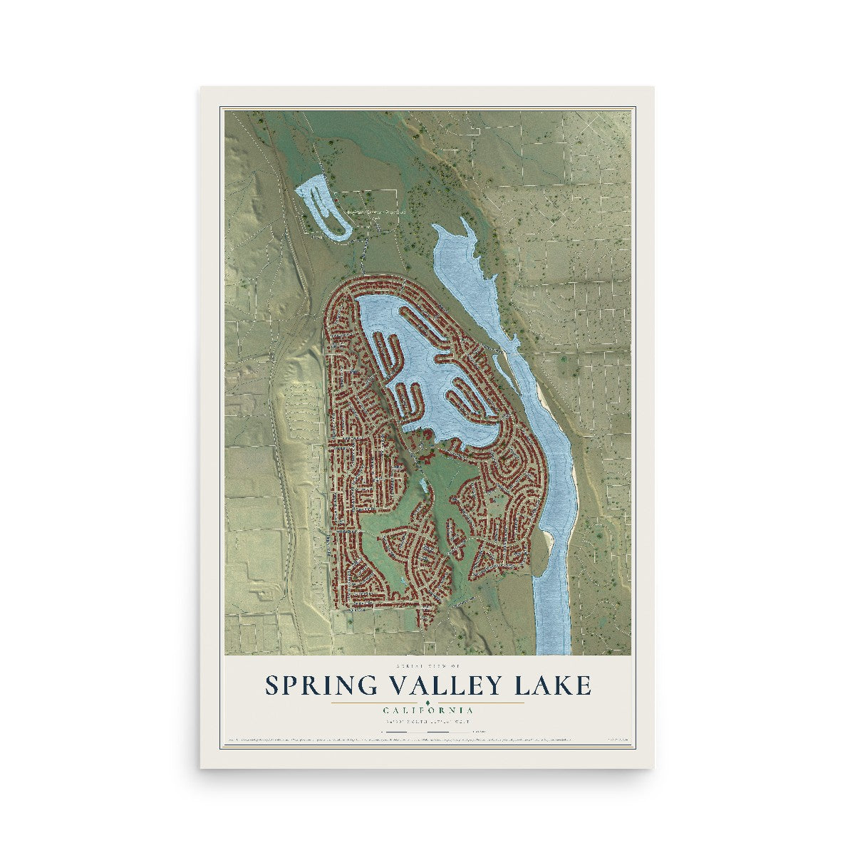 Map of Spring Valley Lake, California, 12 x 18 inch unframed archival matte print
