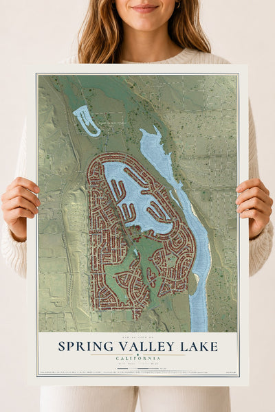 Map of Spring Valley Lake, California, 18 x 24 inch unframed archival matte print