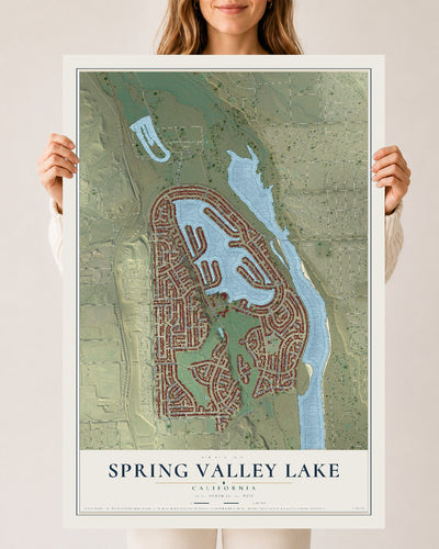 Map of Spring Valley Lake, California, 24 x 36 inch unframed archival matte print