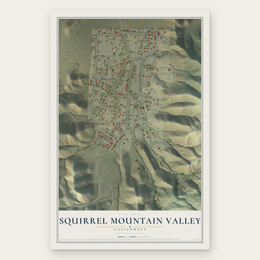 Squirrel Mountain Valley, California map print, the full design