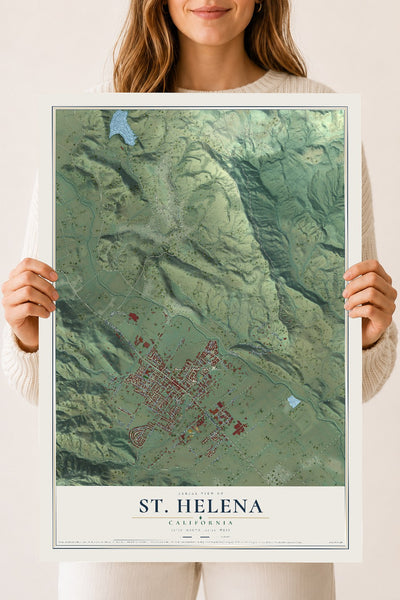 Map of St. Helena, California, 18 x 24 inch unframed archival matte print