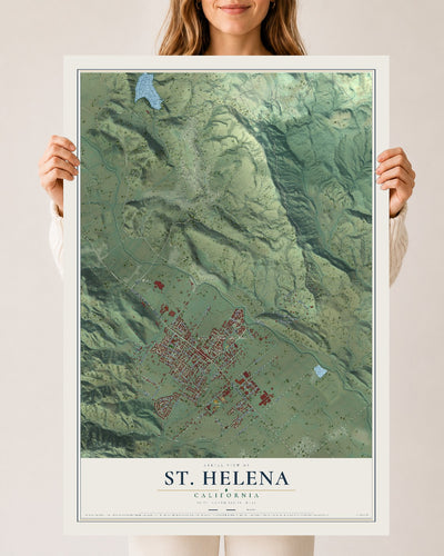 Map of St. Helena, California, 24 x 36 inch unframed archival matte print