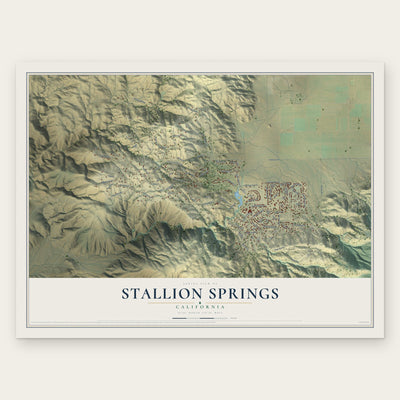 Stallion Springs, California map print, the full design