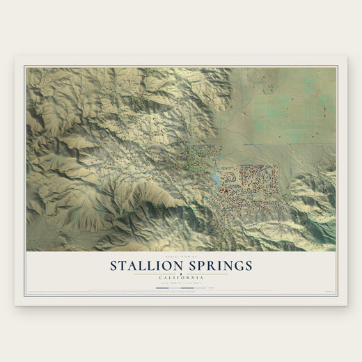 Stallion Springs, California map print, the full design