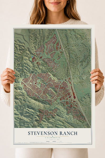 Map of Stevenson Ranch, California, 18 x 24 inch unframed archival matte print