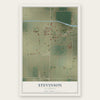 Stevinson, California map print, the full design